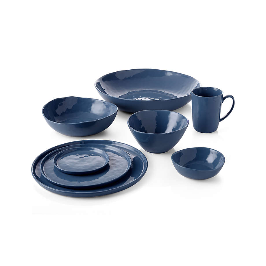 Mercer Denim Blue Porcelain Cereal Bowls, Set of 8