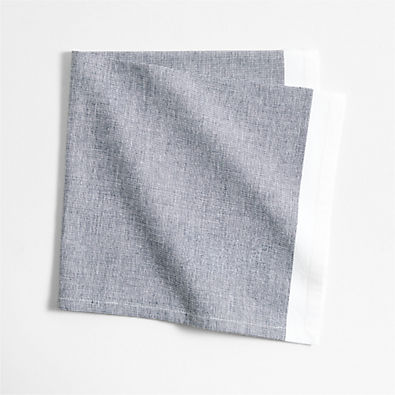 View Mercer Deep Indigo Organic Cotton Dinner Napkin details