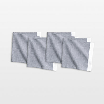 View Mercer Deep Indigo Organic Cotton Dinner Napkins, Set of 4 details