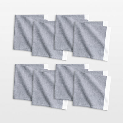 View Mercer Deep Indigo Organic Cotton Dinner Napkins, Set of 8 details