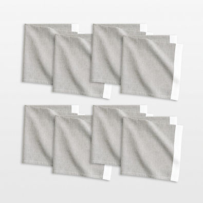 View Mercer Desert Green Organic Cotton Dinner Napkins, Set of 8 details