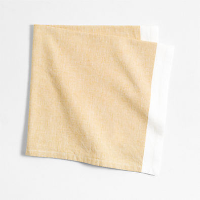 View Mercer Saffron Yellow Organic Cotton Dinner Napkin details
