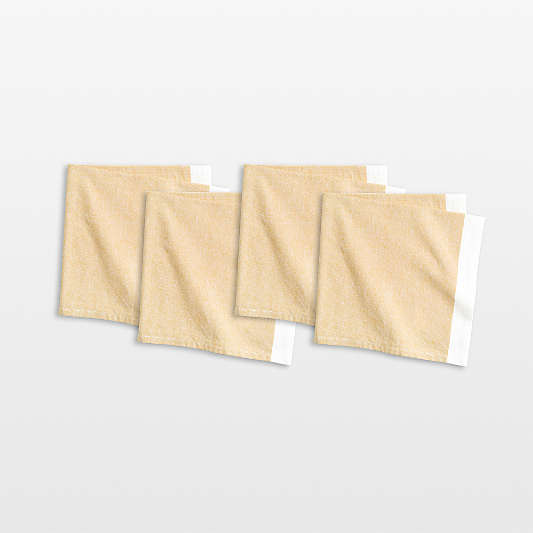 Mercer Saffron Yellow Organic Cotton Dinner Napkins, Set of 4