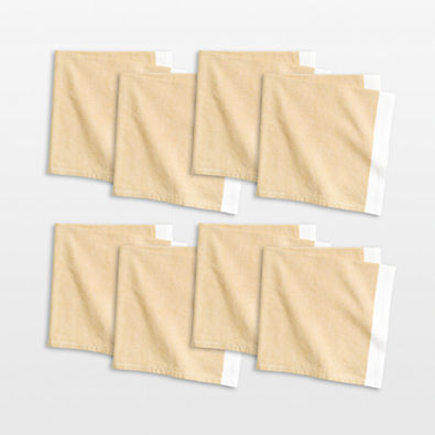 View Mercer Saffron Yellow Organic Cotton Dinner Napkins, Set of 8 details