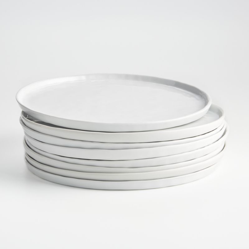 Mercer White Round Porcelain Dinner Plates, Set of 8