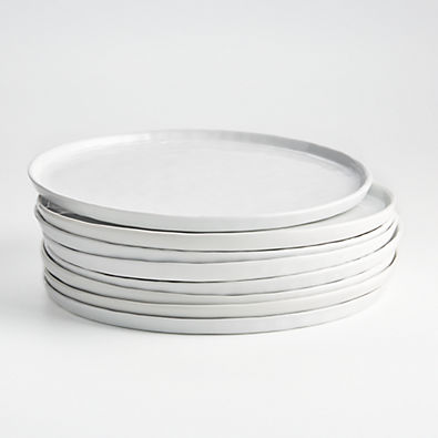 View Mercer White Round Porcelain Dinner Plates, Set of 8 details