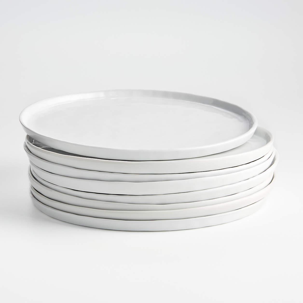 Mercer White Round Porcelain Dinner Plates, Set of 8