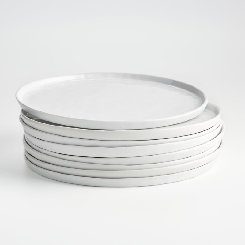 Mercer White Porcelain Low Bowls, Set of 8