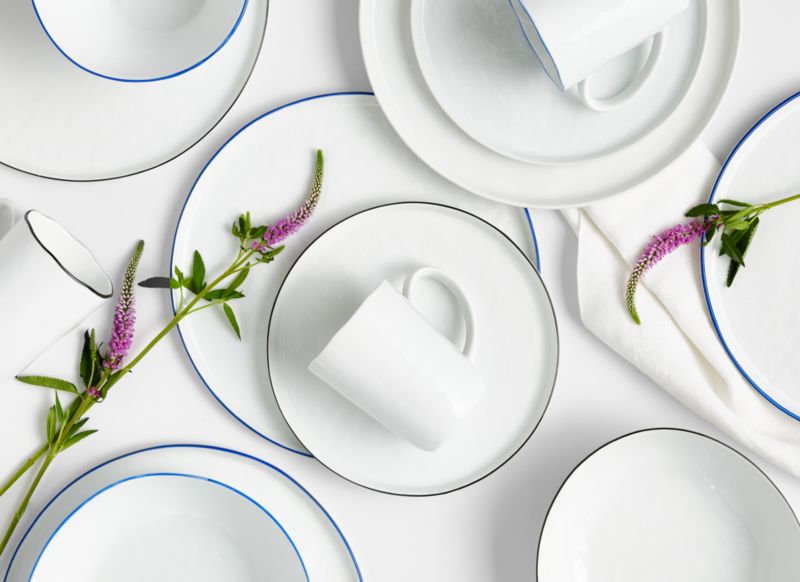 Apilco Tradition Blue-Banded Porcelain Dinnerware Sets