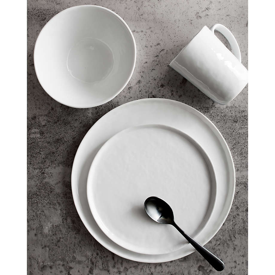Mercer White Round Ceramic Salad Plates, Set of 8 + Reviews | Crate & Barrel