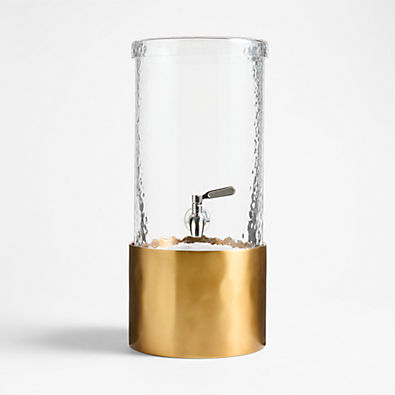 View Mercer 1.5-Gallon Drink Dispenser and Brass Stand Set details