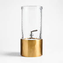 Mercer 1.5-Gallon Drink Dispenser and Brass Stand Set | Crate & Barrel