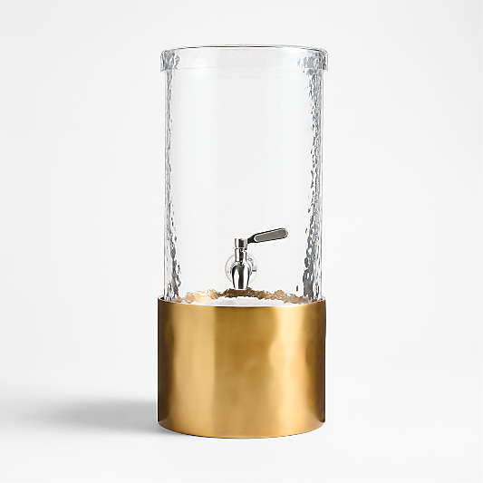 Mercer 1.5-Gallon Drink Dispenser with Brass Stand Set