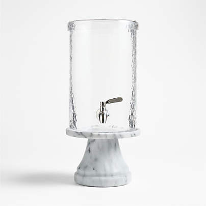 Mercer 1.5-Gallon Drink Dispenser and French Kitchen Marble Stand Set
