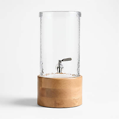 Mercer 1.5-Gallon Drink Dispenser and Oak Madeira Stand Set