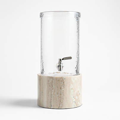 Mercer 1.5-Gallon Drink Dispenser with Tuscan Marble Stand Set