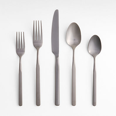 View Mercer Gunmetal 5-Piece Flatware Place Setting details
