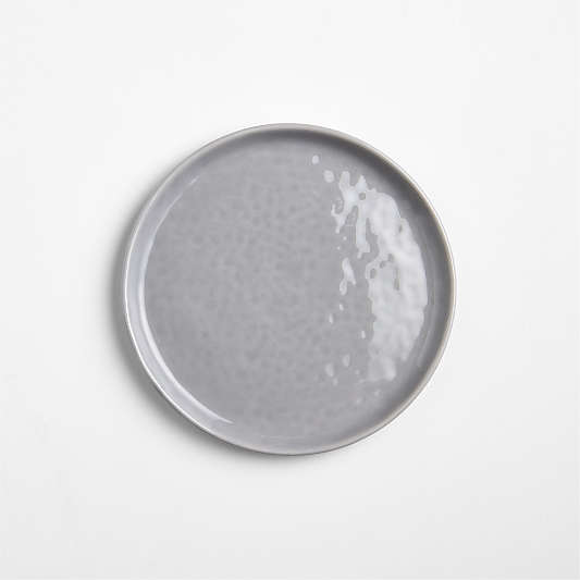 Mercer Grey Round Stoneware Appetizer Plates, Set of 10