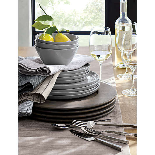 Mercer Grey Round Porcelain Salad Plates, Set of 8