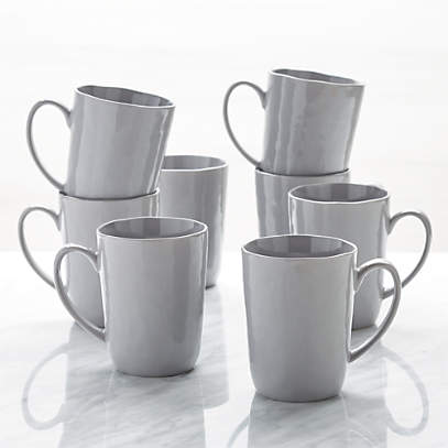 Mercer Grey Ceramic Mugs, Set of 8 + Reviews