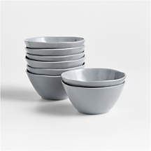 Mercer Grey Ceramic Cereal Bowls, Set of 8 + Reviews | Crate & Barrel