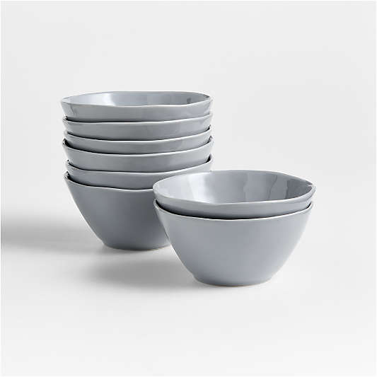 Mercer Grey Porcelain Cereal Bowls, Set of 8