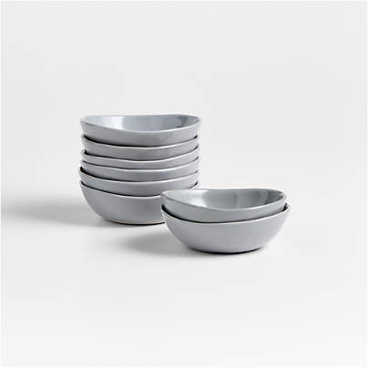 Mercer Grey Porcelain Mini Bowls, Set of 8