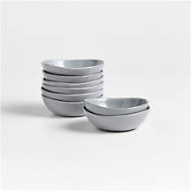 Mercer Grey Ceramic Mini Bowls, Set of 8 + Reviews | Crate & Barrel