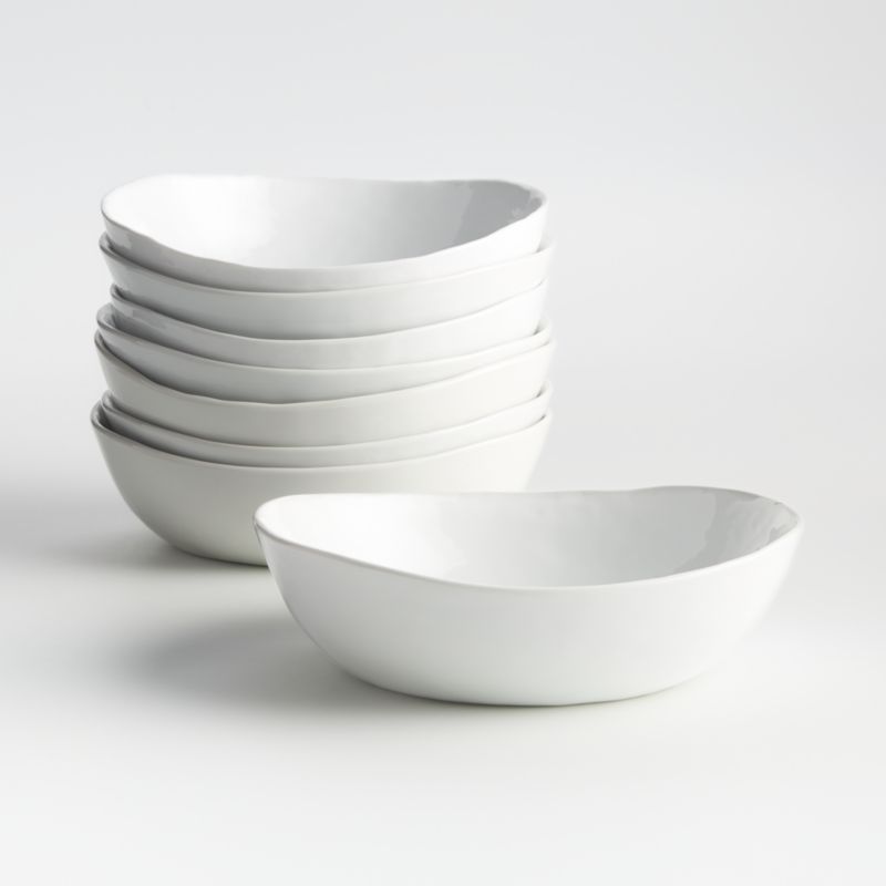 Mercer White Porcelain Cereal Bowls, Set of 8   Reviews | Crate and Barrel