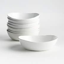 Mercer White Ceramic Dinner Bowls, Set of 8 + Reviews | Crate & Barrel
