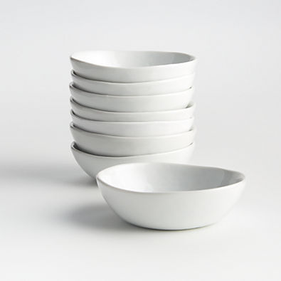 View Mercer White Porcelain 5" Mini Bowls, Set of 8 details