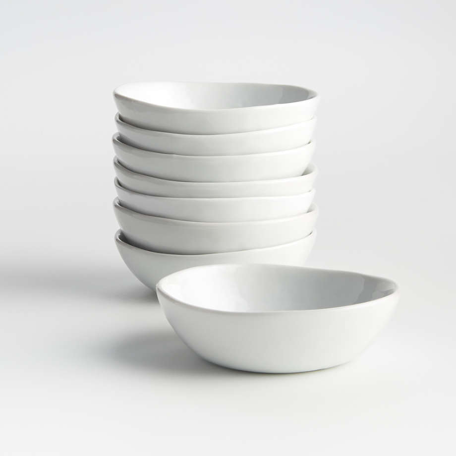 Mercer White Mini Bowl set of 8 | Crate & Barrel