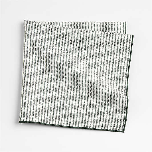 Mercer Merrow-Stitch Green Stripe Napkin