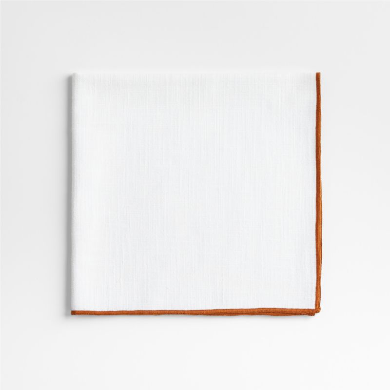 Merrow Stitch Almond Brown Organic Cotton Napkins, Set of 4