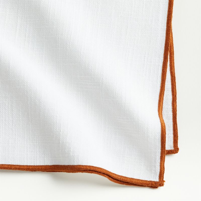 Merrow Stitch Almond Brown Organic Cotton Napkins, Set of 4