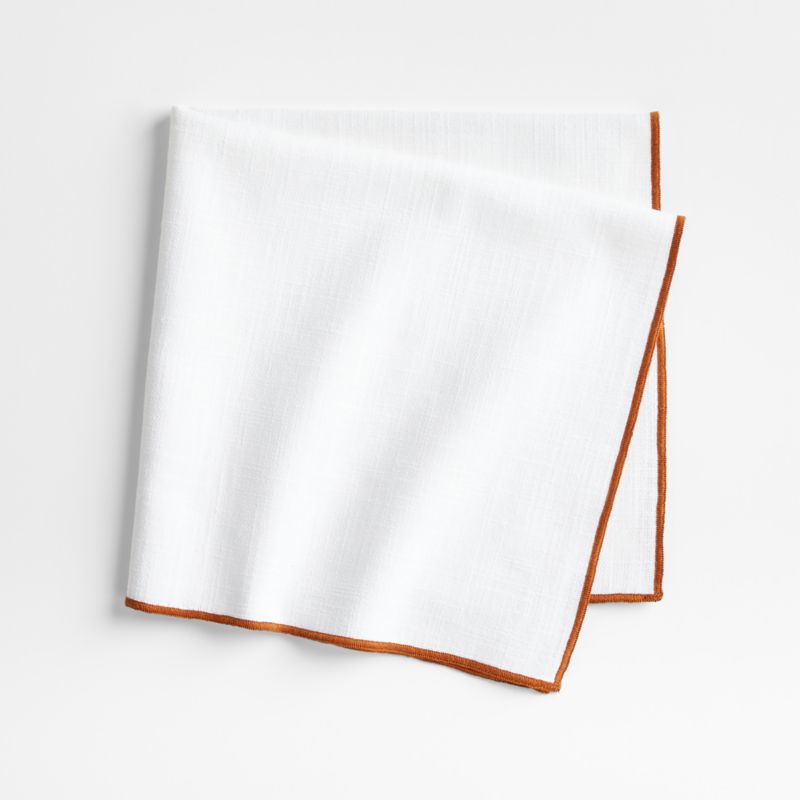 Merrow Stitch Almond Brown Organic Cotton Napkins, Set of 4