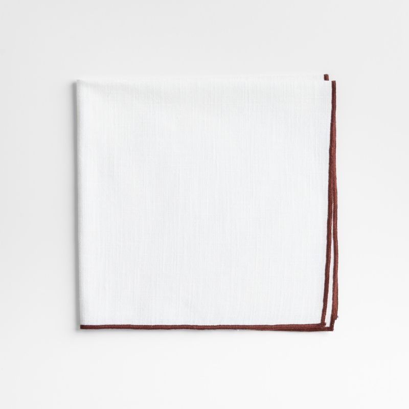 Merrow Stitch Cider Burgundy Organic Cotton Napkins, Set of 4