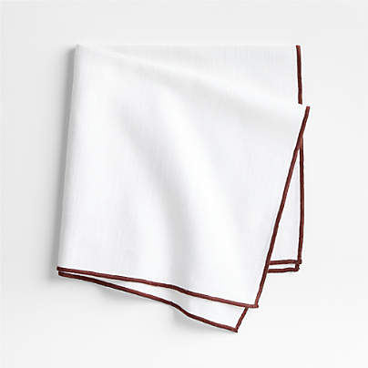 Merrow Stitch Cider Burgundy Organic Cotton Napkin