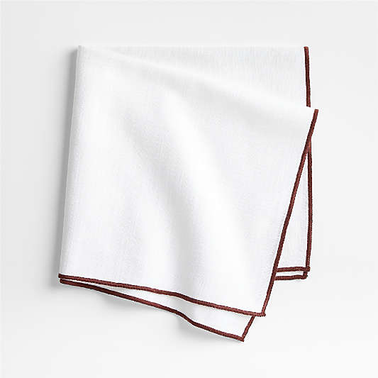 Merrow Stitch Cider Burgundy Organic Cotton Napkin