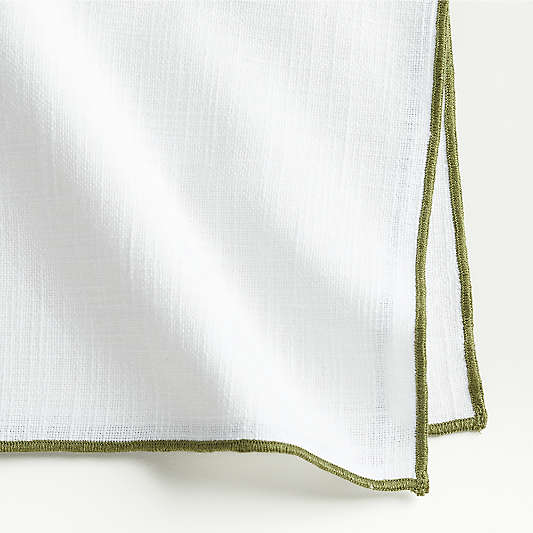 Merrow Stitch Olive Green Organic Cotton Napkin