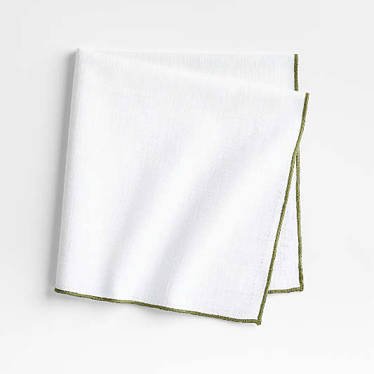 Merrow Stitch Olive Green Organic Cotton Napkin