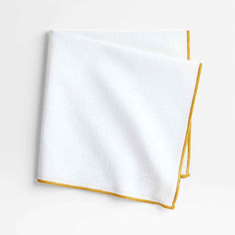 Merrow Stitch Savanna Yellow Organic Cotton Napkins, Set of 4 - image 4 of 5