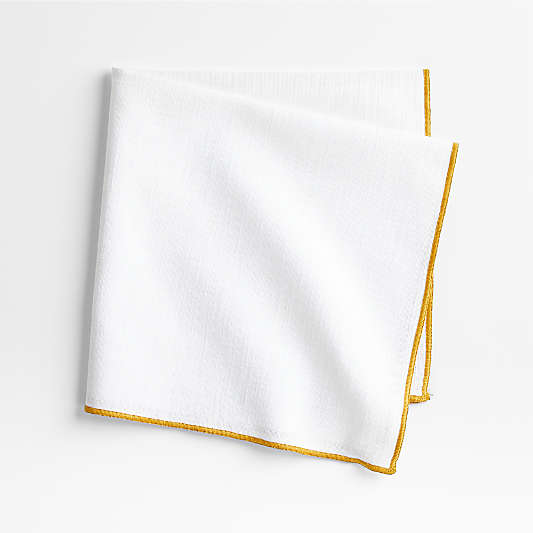 Merrow Stitch Savanna Yellow Organic Cotton Napkin