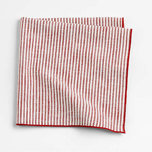 Mercer Merrow-Stitch Red Stripe Napkin