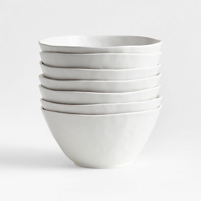 View Mercer Matte White Porcelain Cereal Bowls, Set of 8 details