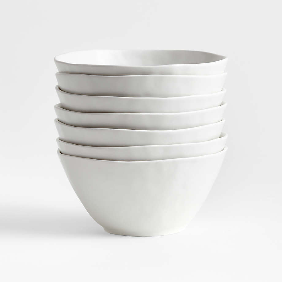 Mercer Matte White Cereal Bowls, Set of 8   Reviews | Crate and Barrel