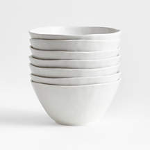 Mercer Matte White Porcelain Cereal Bowls, Set of 8 + Reviews | Crate & Barrel