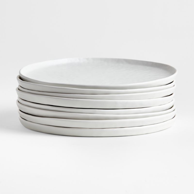 Mercer Matte White Dinner Plates Set of 8 Reviews Crate Barrel