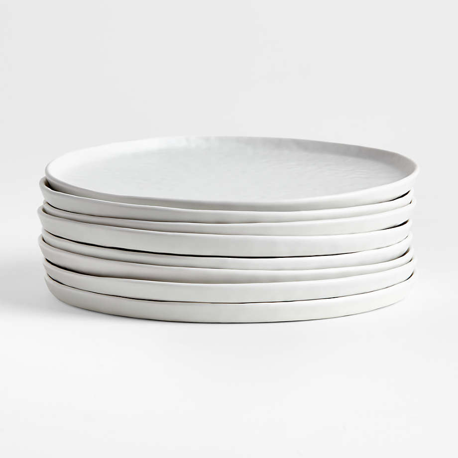 mercer matte white dinner plates set of 8