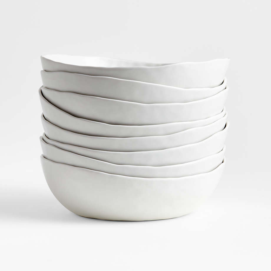Mercer Matte White Low Bowl + Reviews | Crate & Barrel